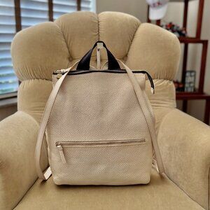 Auth CLAIRE V Iconic REMI Perforated Leather Backpack Purse